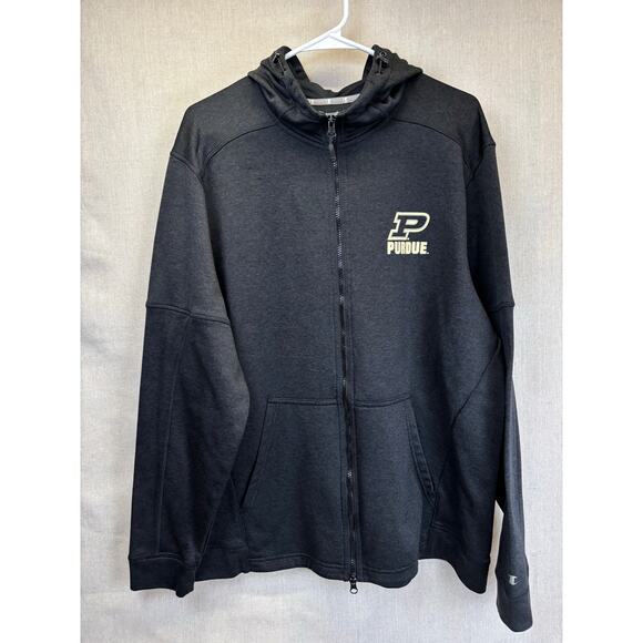 Purdue Boilermakers Mens XL Champion brand Dark Gray full zip hooded sweatshirt - Picture 5 of 8